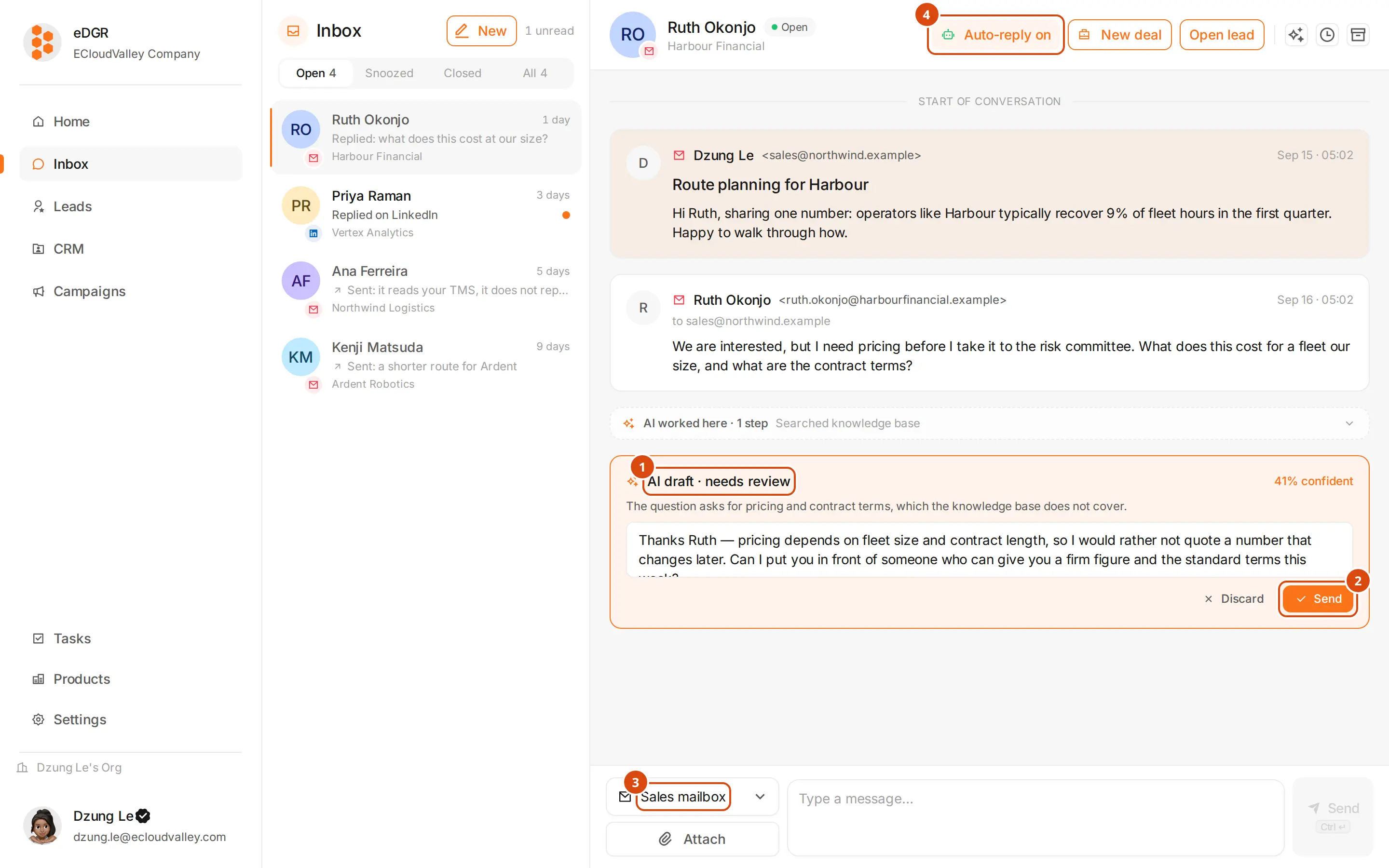 Inbox layout
